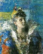 portratt av fru alfred heyman kostymerad som drottning elisabeth